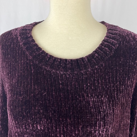 Orvis Plum/Purple Extremely Soft Ribbed Oversized Sweater - Size Small - Picture 3 of 12